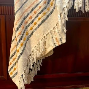 Bohemian farmhouse hand woven throw blanket